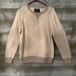 American Eagle Outfitters Men's Beige Crewneck 100% Cotton Sweater